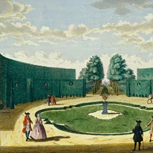 Design for a Garden, c. 1700 (colour litho)