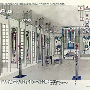 Design for a Music Room with panels by Margaret Macdonald Mackintosh (1865-1933