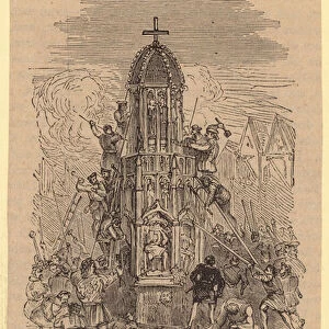 Destruction of the cross in Cheapside (engraving)