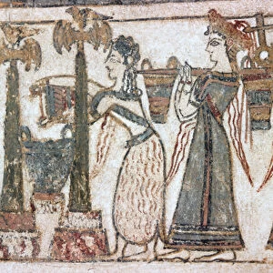 Detail, fresco on sarcophagus from Hagia Triada (fresco)