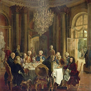 Dinner Table at Sanssouci, 1850 (oil on canvas)