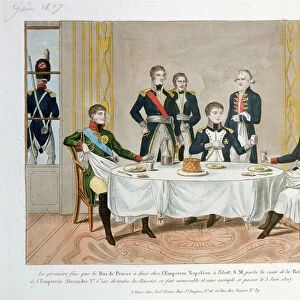Dinner in Tilsit between Frederick William III of Prussia, Tsar Alexander I of Russia and Napoleon