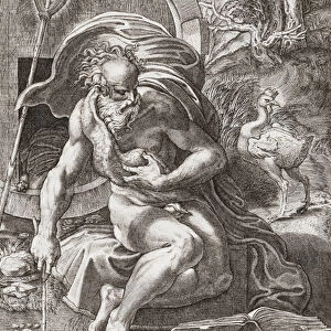 Diogenes, 3rd century BC Greek philosopher (engraving)