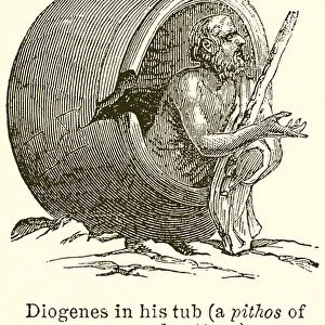 Diogenes in his Tub (A Pithos of Coarse Red Pottery) (engraving)