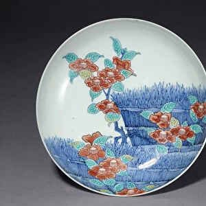 Dish, early 18th century (porcelain with underglaze blue & overglaze enamels)