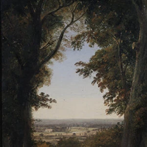 Distant view of Twickenham, Middlesex (oil on panel)
