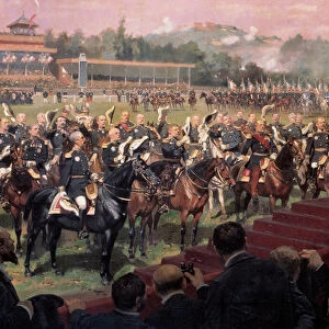 The distribution of flags at Longchamp by President Jules Grevy in the presence of Leon