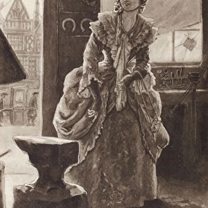 Dolly Varden from Barnaby Rudge, by Charles Dickens (gravure)