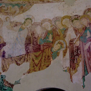 The Dormition, Saint-Jean du Liget chapel, Touraine, 12th century (fresco)