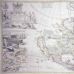 A Double-Page Map of North America, c. 1708-20 (hand-coloured engraving)