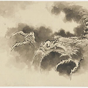 Dragon emerging from clouds, Edo period (ink on paper)