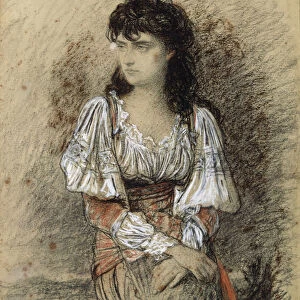 A Dressed Up Peasant, 1876 (watercolour and pencil on paper)