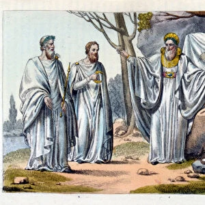A Druid and Two Celtic Archidruides - in "The old and modern costume", by Ferrario, ed. Milan, 1819-1820