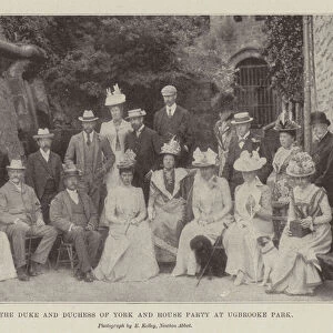 The Duke and Duchess of York and House Party at Ugbrooke Park (b / w photo)