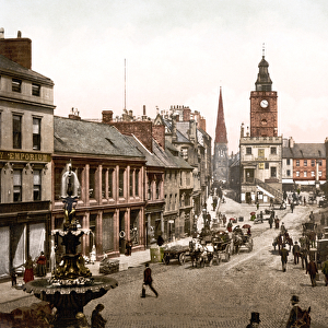 Dumfries Town Centre, pub. c. 1895 (postcard chromolithograph)