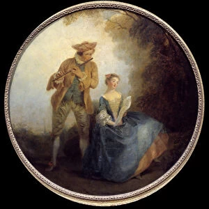 The duo. Painting by Nicolas Lancret (1690-1743), 18th century