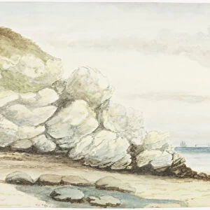 Durham Coast near Marsden (watercolour, bodycolour and pencil on paper on card)