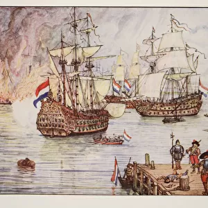 The Dutch in the Medway, illustration from A History of England by C. R. L