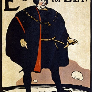 E is for Earl, illustration from An Alphabet, published by William Heinemann, 1898 (hand-coloured woodcut)