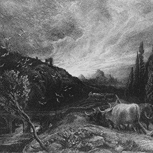 The Early Ploughman, 1861 / 79 (etching) (b / w photo)