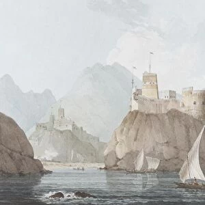 East View of the Forts Jellali and Merani, Muskah, Arabia, June 1793 (w / c, pen & ink