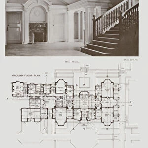 East Weald, Hampstead, The Hall, Ground Floor Plan (b / w photo)
