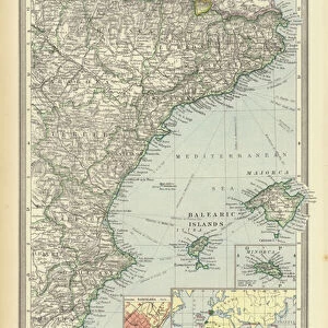 Eastern Spain and the Balearic Islands (colour litho)