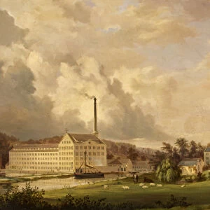 Ebley Cloth Mills, Stroud, Gloucestershire (oil on canvas)