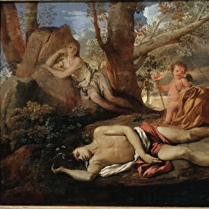 Echo and Narcissus - oil on canvas, 1627-1628
