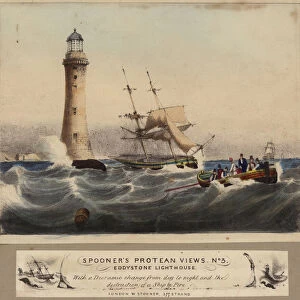 Eddystone Lighthouse (coloured engraving)