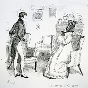 The efforts of his aunt, illustration from Pride & Prejudice by Jane Austen