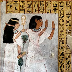 Egyptian antiquite: characters in worship. Tomb of Roy (TT255). 18th dynasty
