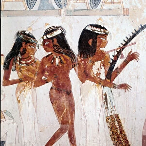 Egyptian antiquite: musicians. Tomb of Nakht. 18th dynasty. 1410 BC