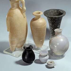 Egyptian antiquite: ointment vases. Middle Empire. Paris, Louvre Museum
