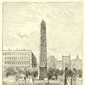 The Egyptian obelisk, Cleopatras Needle (engraving)