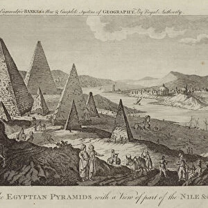 The Egyptian Pyramids with a view of part of the Nile (engraving)