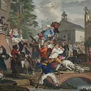 The Election, Chairing the Member, illustration from Hogarth Restored