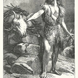 Elijah bringing down fire (engraving)