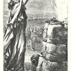 Elijah and the prophets of Baal (engraving)