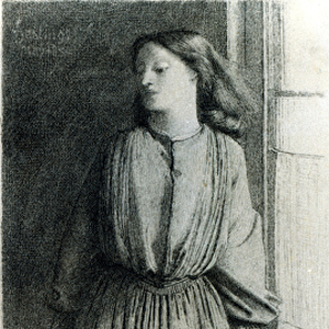 Elizabeth Siddal, May 1854 (pen and ink) (b / w photo)