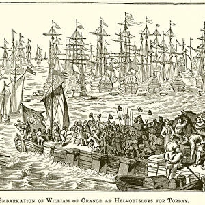 The Embarkation of William of Orange at Helvoetsluys for Torbay (engraving)