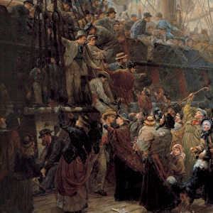 The Emigrant Ship, 1880s (oil on canvas)