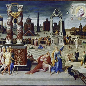 Emperor August and the Tiburtine Sibyl (oil on canvas, circa 1575-1580)