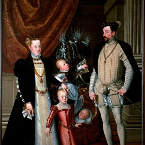 Emperor Maximilian II (1527-1576) with his family: Mary of Spain (1528-1603)