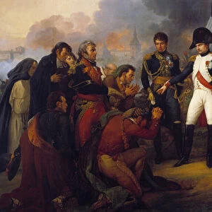 Emperor Napoleon I (1769-1821) before Madrid: the Emperor receiving a deputation of the city, 3 / 12 / 1808, Painting by Antoine Charles Horace Vernet (1758-1836), 1810. Sun 3, 61x5 m
