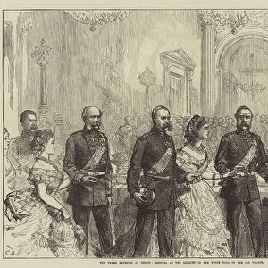The Three Emperors at Berlin, Arrival at the Banquet in the White Hall of the Old Palace (engraving)