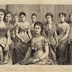 The Empress of Austria and some Ladies of her Court, a Portrait Group (engraving)