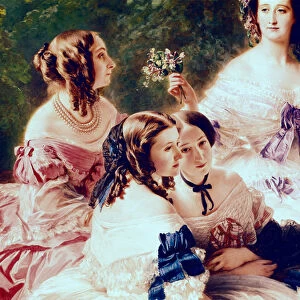 Empress Eugenie (1826-1920) and her Ladies in Waiting, detail of the Princess of Essling