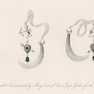 Enamelled Jewel presented by Mary Queen of Scots, to George Gordon, Fourth Earl of Huntly (engraving)