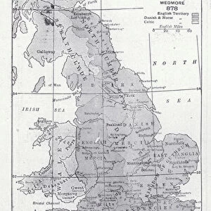 England after the treaty of Wedmore 878 (litho)